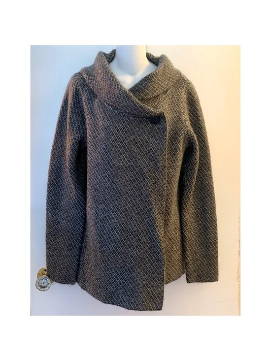 Max Studio Jackets & Blazers - Cozy Wool Blend Jacket w/ Asymmetrical Closure and oversized Shawl Cowl Collar L